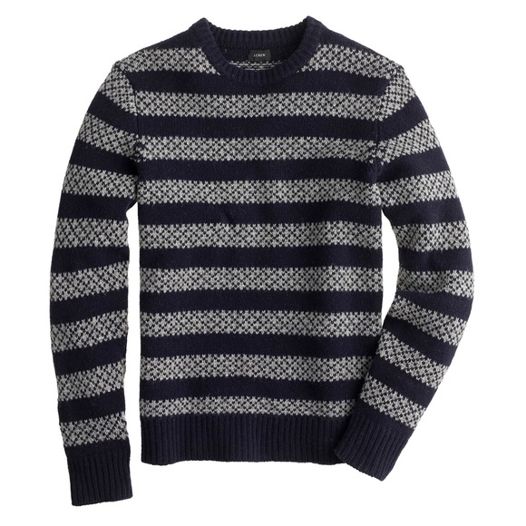 J.Crew Navy Striped Lambswool Sweater - Picture 4 of 5